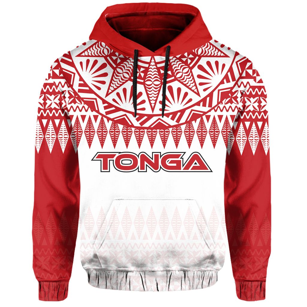 Polynesian Pride Hoodie Tonga Hoodie Tonga Ngatu Masi Tapa Hoodie Unisex White - Polynesian Pride