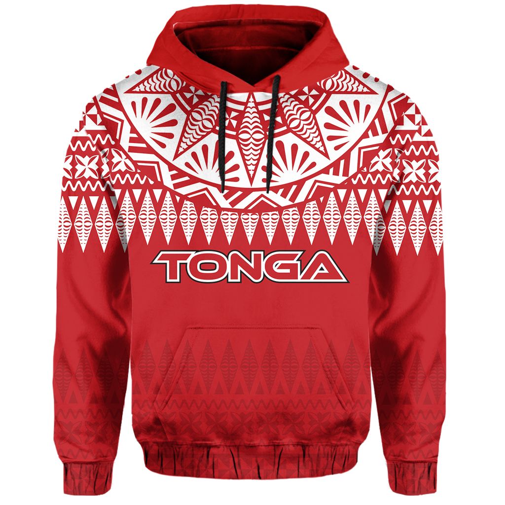 Polynesian Pride Hoodie Tonga Hoodie Tonga Ngatu Masi Tapa Hoodie Ver2 Unisex Red - Polynesian Pride