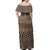 Polynesian Pride Dress - Tongan Ngatu Simple Off Shoulder Long Dress - Polynesian Pride