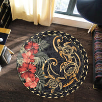 Polynesian Pride Home Set - Polynesian Hibiscus Turtle Round Carpet - Polynesian Pride