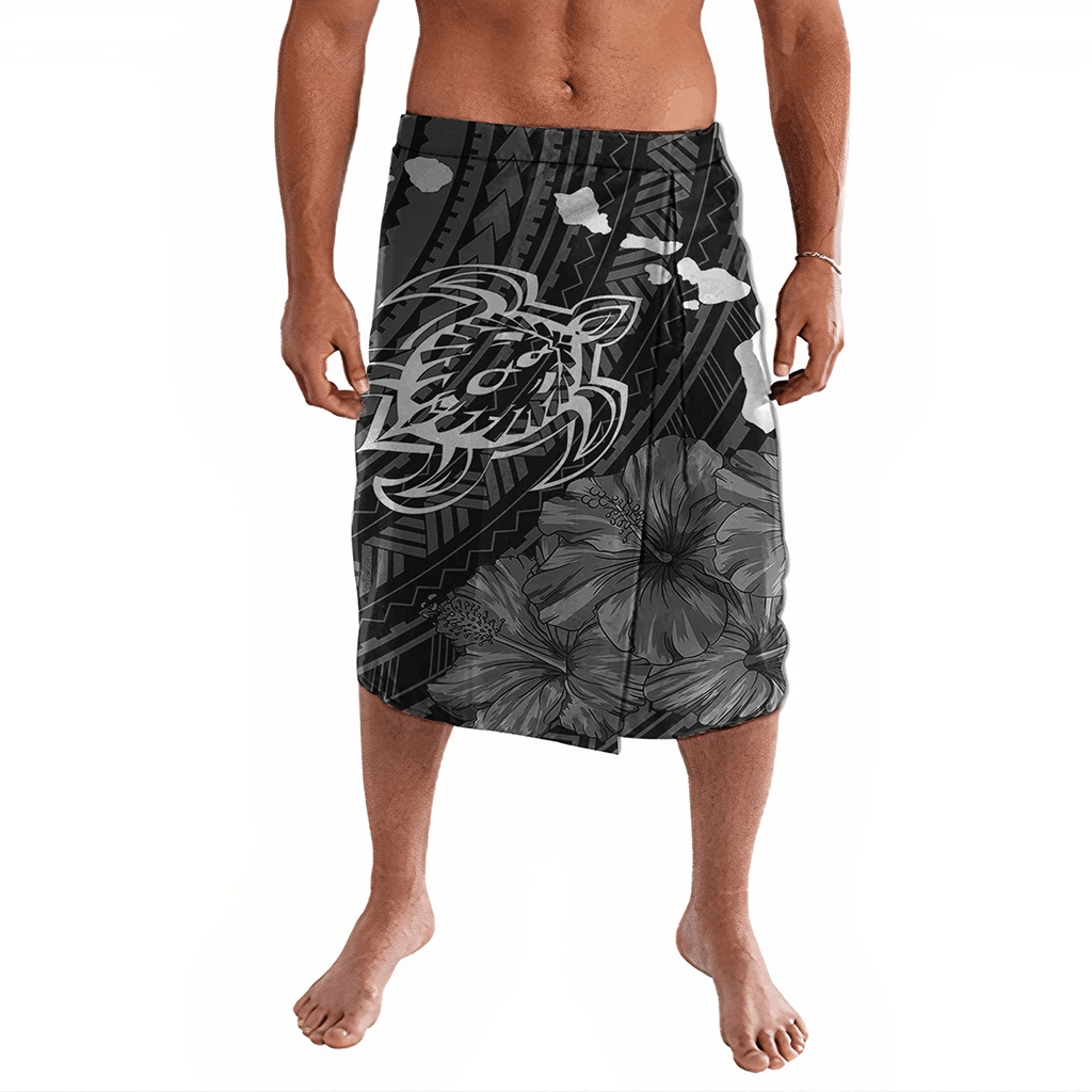 Polynesian Pride Clothing Hawaiian Hibiscus Sea Turtle Swim Polynesian Ie Faitaga Black - Polynesian Pride LLC