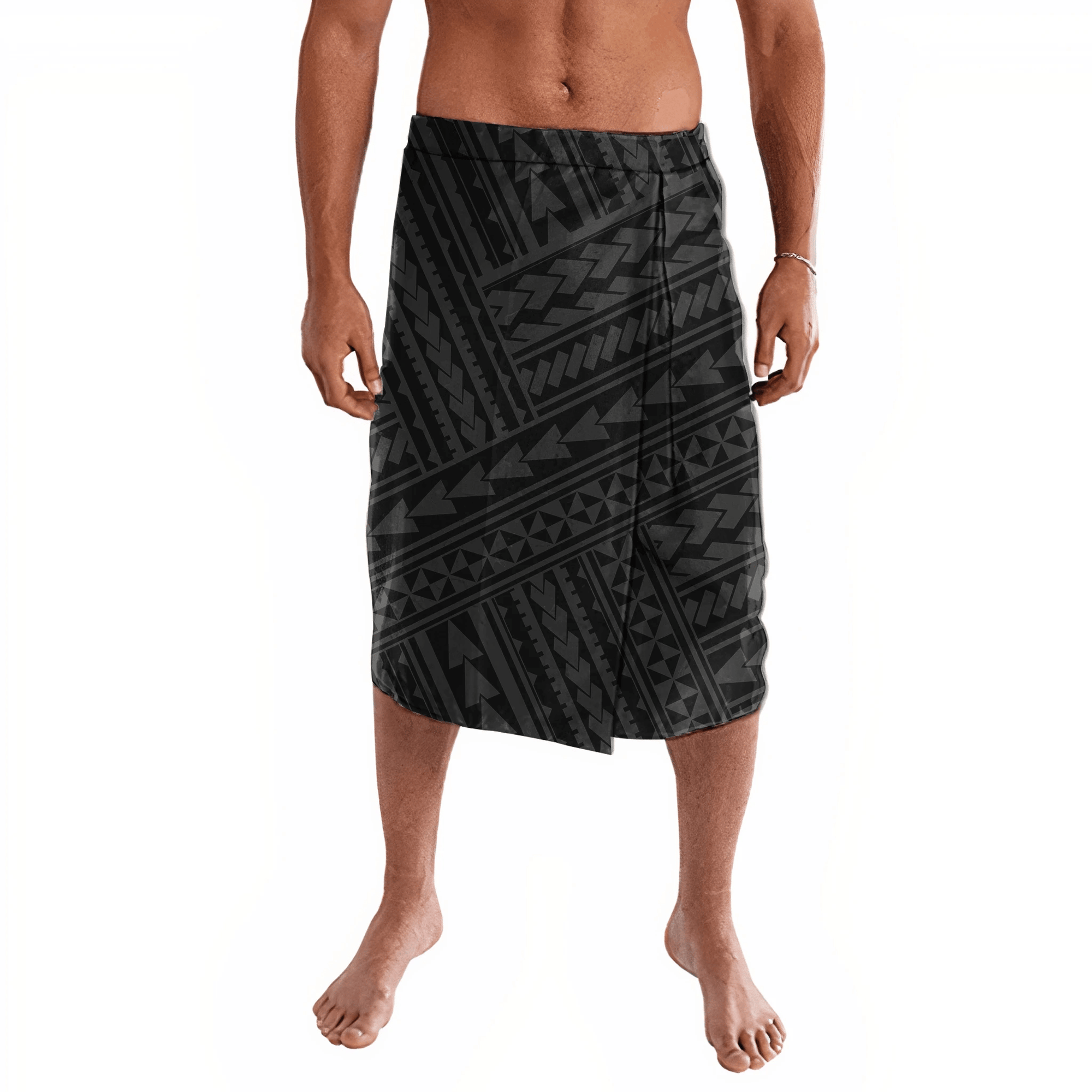 Polynesian Pride Clothing Polynesian Spearhead Line Straight Lavalava Lavalava S/M Black - Polynesian Pride LLC