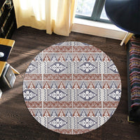 Polynesian Pride Home Set - Tongan Tapa Motifs Round Carpet - Polynesian Pride