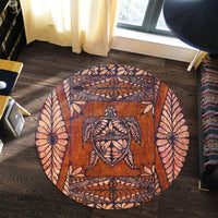 Polynesian Pride Home Set - Tongan Pattern Turtle Round Carpet - Polynesian Pride