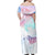 Polynesian Pride Dress - Hawaii Kanaka Map Horizon Turtle Off Shoulder Long Dress - Polynesian Pride