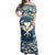 Polynesian Pride Dress - Hawaii Map Classic Floral Blue Off Shoulder Long Dress Long Dress Blue - Polynesian Pride