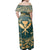 Polynesian Pride Dress - Hawaii Map Classic Floral Green Off Shoulder Long Dress - Polynesian Pride