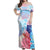 Polynesian Pride Dress - Hawaii Map Kanaka Hibiscus Polynesian Turtle Swimming Sweet Dream Style Off Shoulder Long Dress Long Dress Cyan - Polynesian Pride