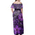 Polynesian Pride Dress - Hawaii Mix Polynesian Turtle Plumeria Nick Style Purple Off Shoulder Long Dress - Polynesian Pride