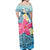 Polynesian Pride Dress - Hawaii Plumeria Deep Sea Circle Turtle Off Shoulder Long Dress - Polynesian Pride