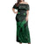 Polynesian Pride Dress - Hawaii Polynesian Hibiscus Turtle Map Green Off Shoulder Long Dress Long Dress Green - Polynesian Pride