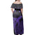 Polynesian Pride Dress - Hawaii Polynesian Hibiscus Turtle Map Purple Off Shoulder Long Dress - Polynesian Pride