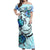 Hawaii Polynesian Matching Dress and Hawaiian Shirt Plumeria Hibiscus Turtle Jack Style Blue - Polynesian Pride