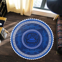 Polynesian Pride Home Set - American Samoa Blue Round Carpet - Polynesian Pride