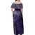 Polynesian Pride Dress - Hawaiian Hibiscus Sea Turtle Swim Polynesian Purple Off Shoulder Long Dress - Polynesian Pride