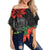 Polynesian Pride Hawaii Clothing - Hawaii Polynesian Hibiscus Off Shoulder Wrap Waist Top Women Black - Polynesian Pride