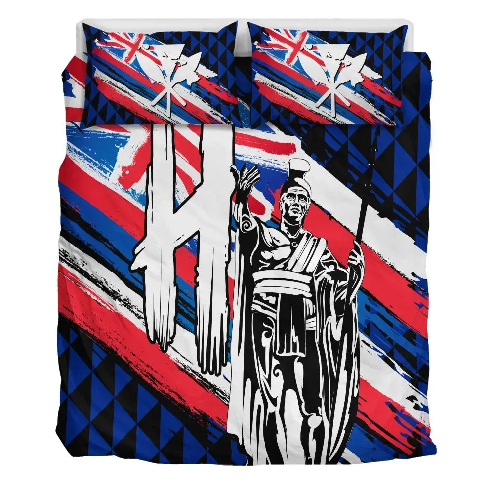 Polynesian Pride Home Set - Hawaii King Flag Kanaka Map Polynesian Bedding Set - Won Style - Polynesian Pride