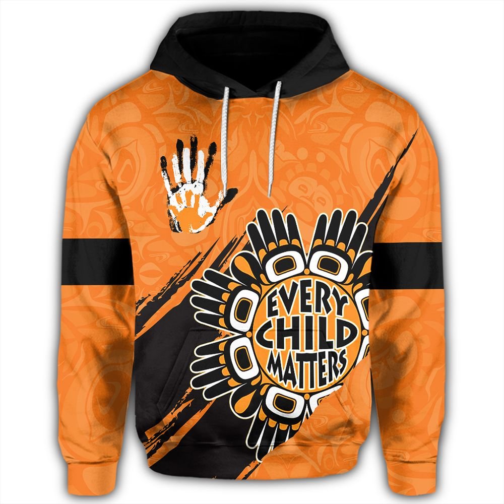 Polynesian Pride Hoodie Orange Shirt Day Hoodie Every Child Matters Handprints Hoodie Unisex Orange - Polynesian Pride