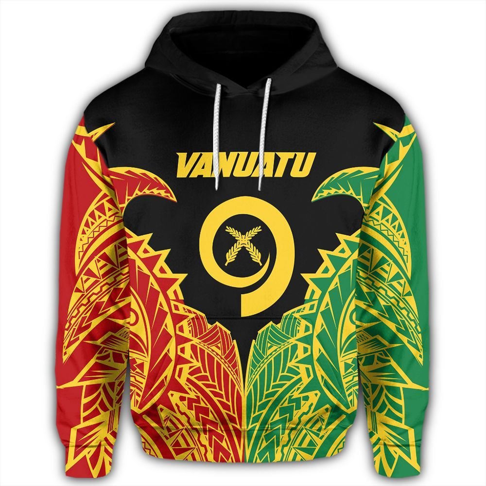 Polynesian Pride Hoodie Vanuatu Hoodie Vanuatu Rising Style Hoodie Unisex Black - Polynesian Pride