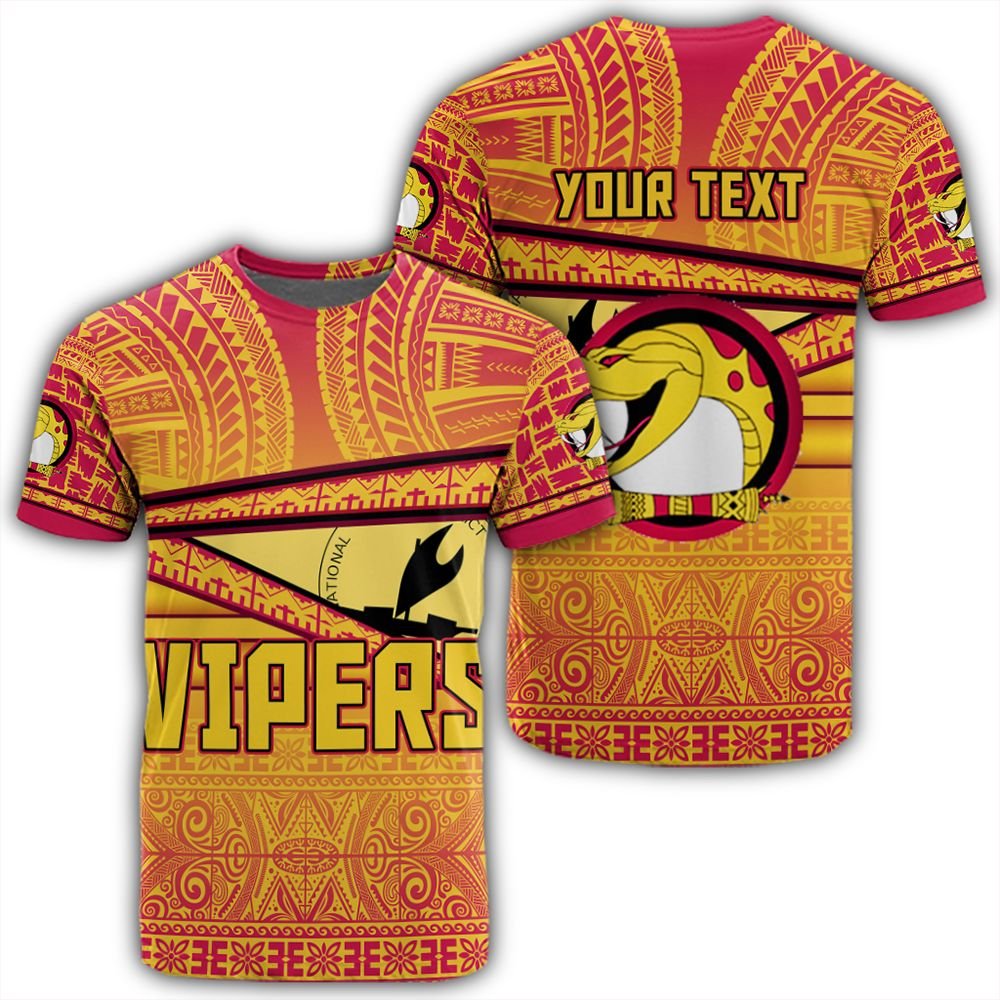 Polynesian Pride T Shirt Port Moresby Vipers T Shirt Flag Tapa Pattern Stronic Style Unisex Black - Polynesian Pride