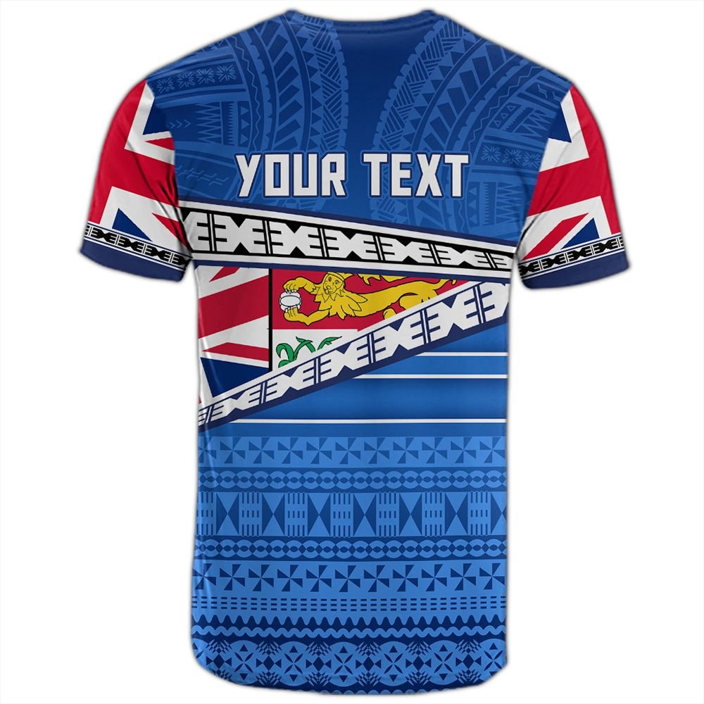 Polynesian Pride T Shirt Personalize Fiji T Shirt Flag Tapa Pattern Stronic Style - Polynesian Pride