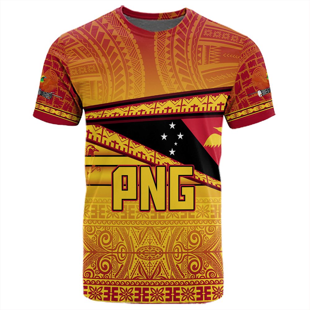 Polynesian Pride T Shirt Personalize Papua New Guinea T Shirt Flag Tapa Pattern Stronic Style - Polynesian Pride