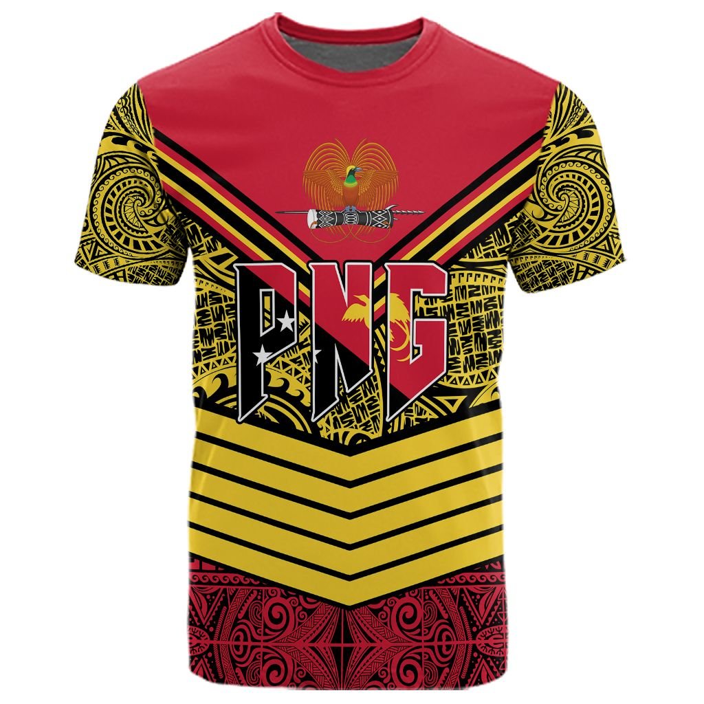 Polynesian Pride T Shirt Papua New Guinea T Shirt Tapa Lauhala Rugby Scrum Style - Polynesian Pride
