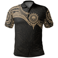 Polynesian Pride Apparel Federated States of Micronesia Polo Shirt Gold Heart Shield Unisex Gold - Polynesian Pride