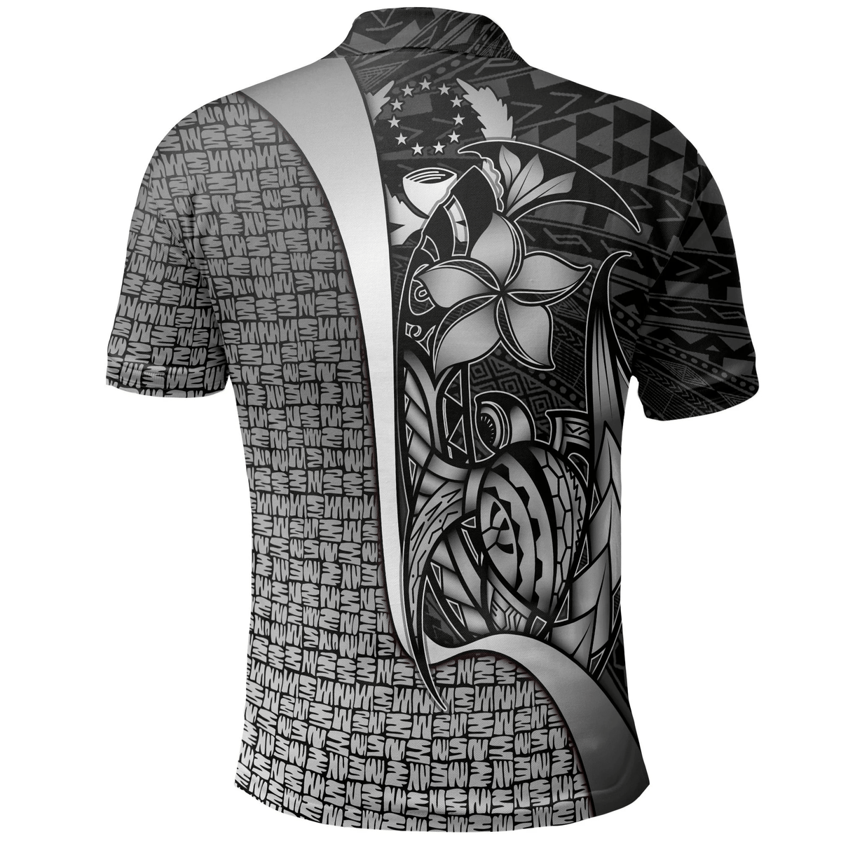 Polynesian Pride Apparel Pohnpei Micronesian Polo Shirt White Turtle With Hook - Polynesian Pride