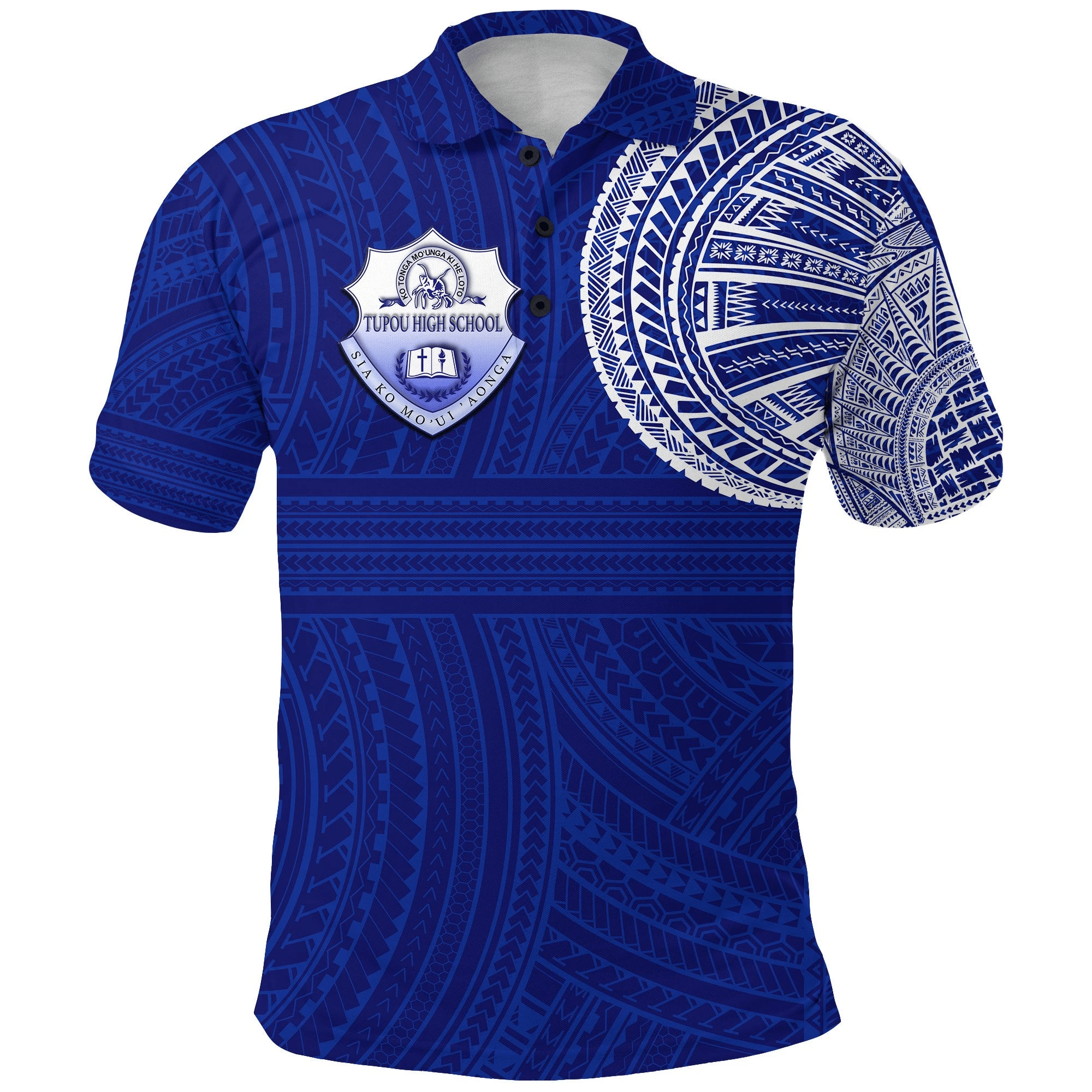 Polynesian Pride Apparel Ko Tonga Polo Shirt Tupou High School Unisex Blue - Polynesian Pride