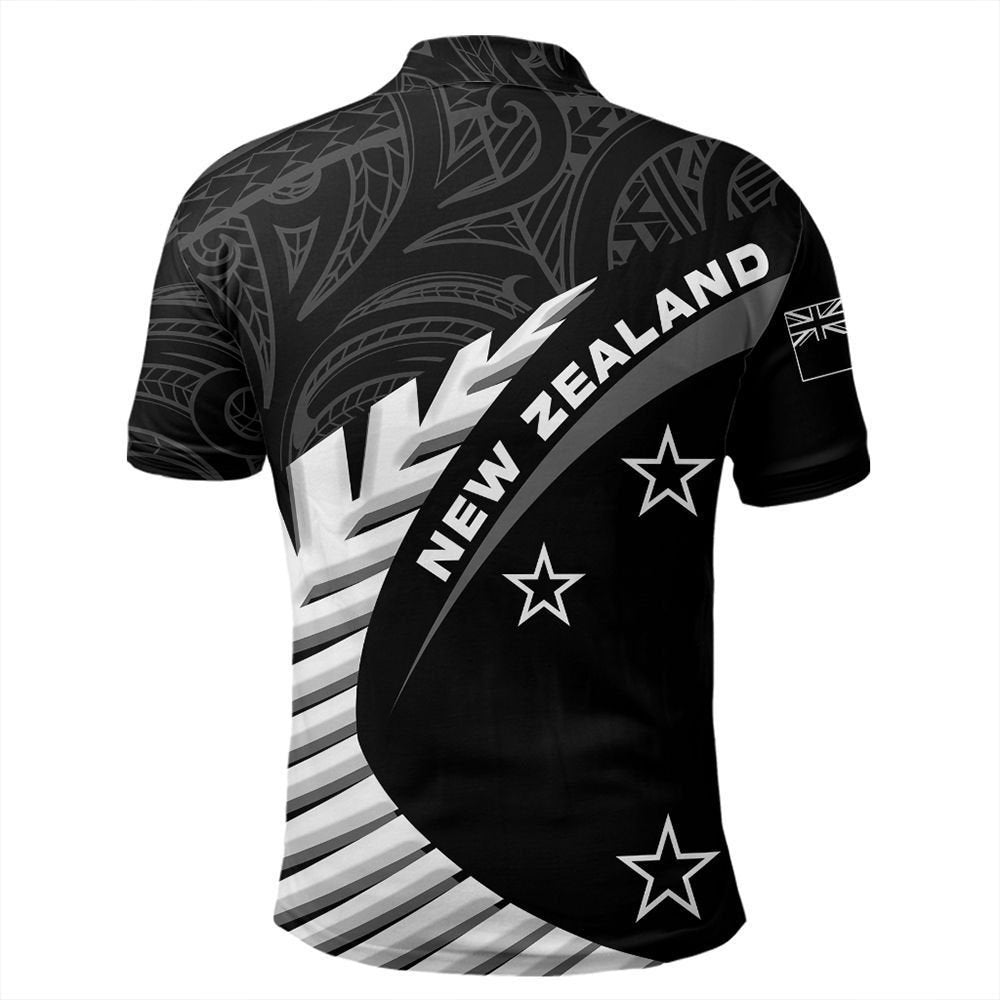 Polynesian Pride Apparel New Zealand Polo Shirt Aotearoa Black Rugby Polo Shirt - Polynesian Pride