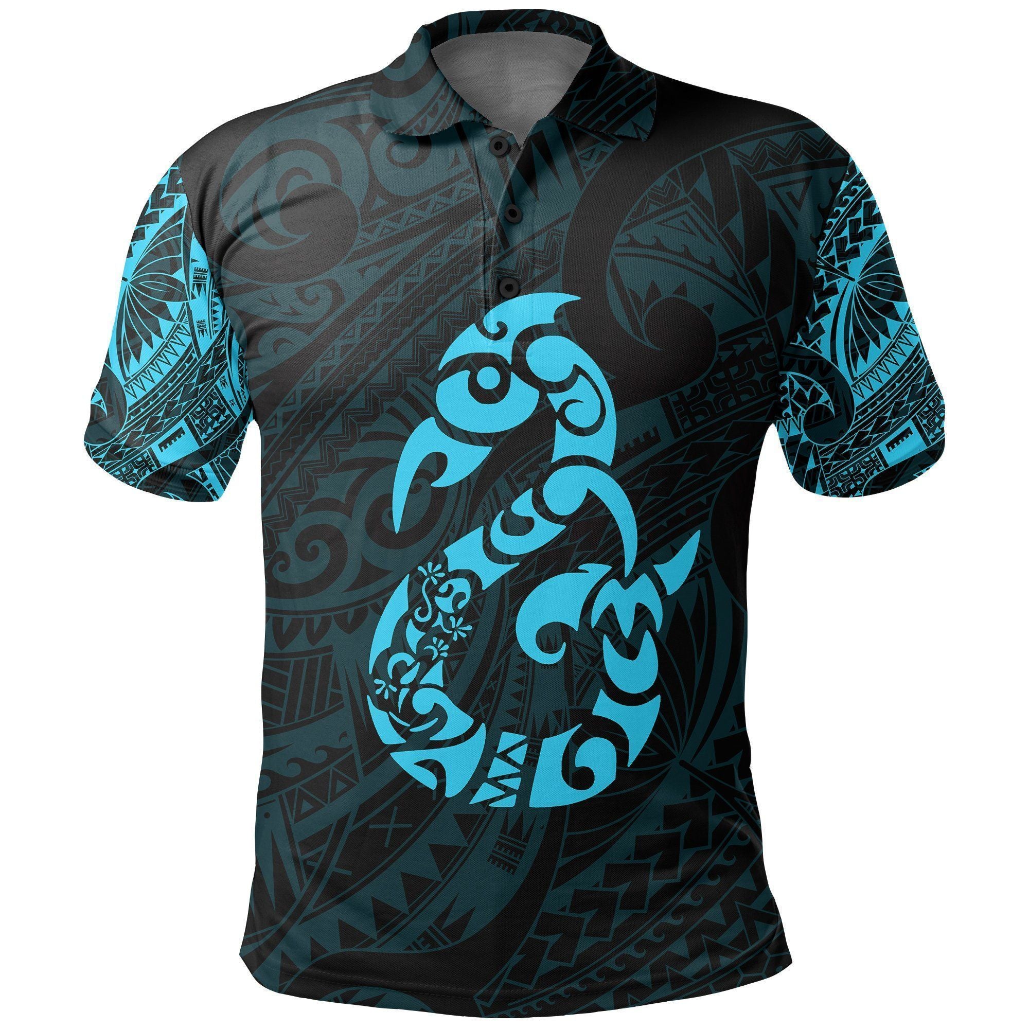 Polynesian Pride Apparel Manaia Maori Tattoo Polo Shirt Blue Unisex Blue - Polynesian Pride