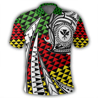 Polynesian Pride Apparel Polo Shirt Kanaka Maoli Polo Shirt Kakau Pattern Pohic Style - Polynesian Pride
