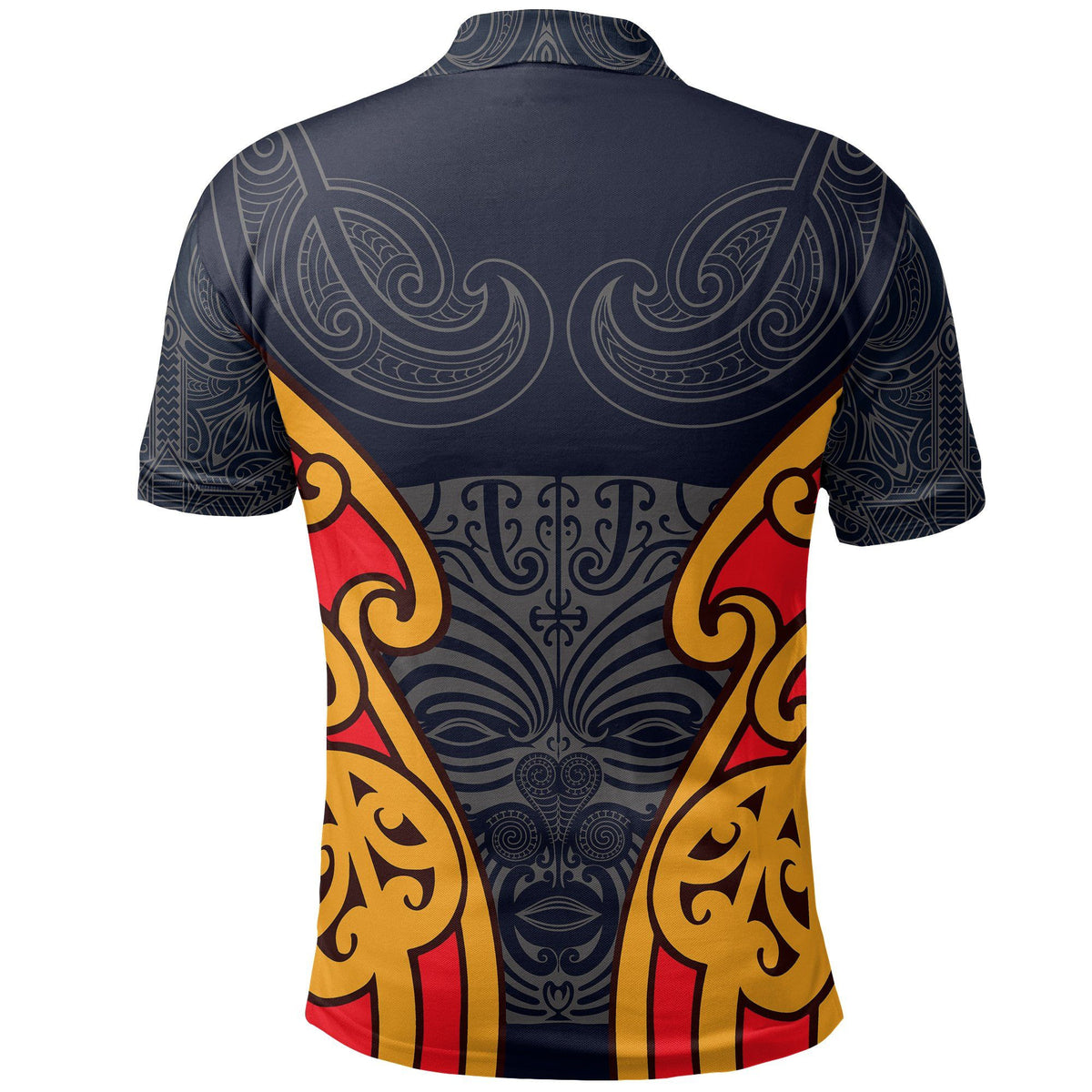 Polynesian Pride Apparel Maori Moko Polo Shirt Aotearoa Silver Fern - Polynesian Pride