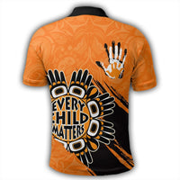 Polynesian Pride Apparel Orange Shirt Day Polo Shirt Every Child Matters Handprints Polo Shirt - Polynesian Pride