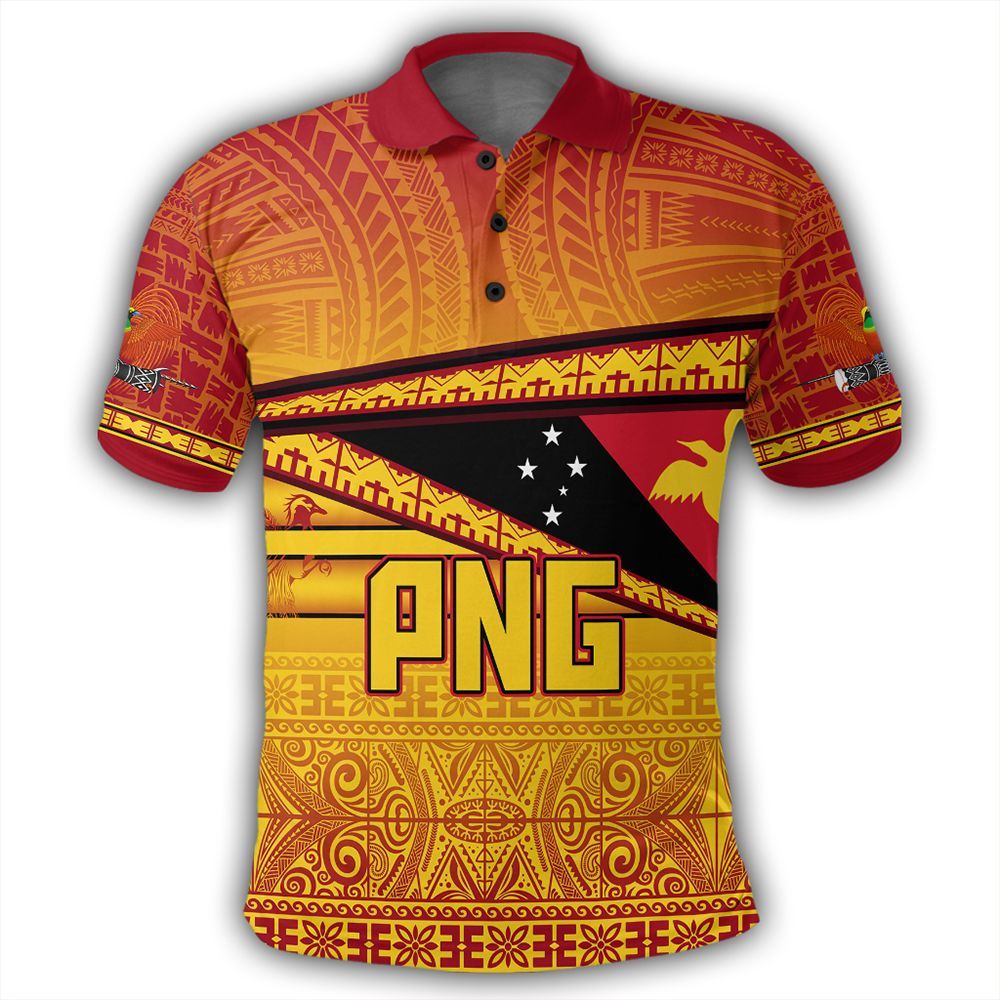 Polynesian Pride Apparel Polo Shirt Personalize Papua New Guinea Polo Shirt Flag Tapa Pattern Stronic Style - Polynesian Pride