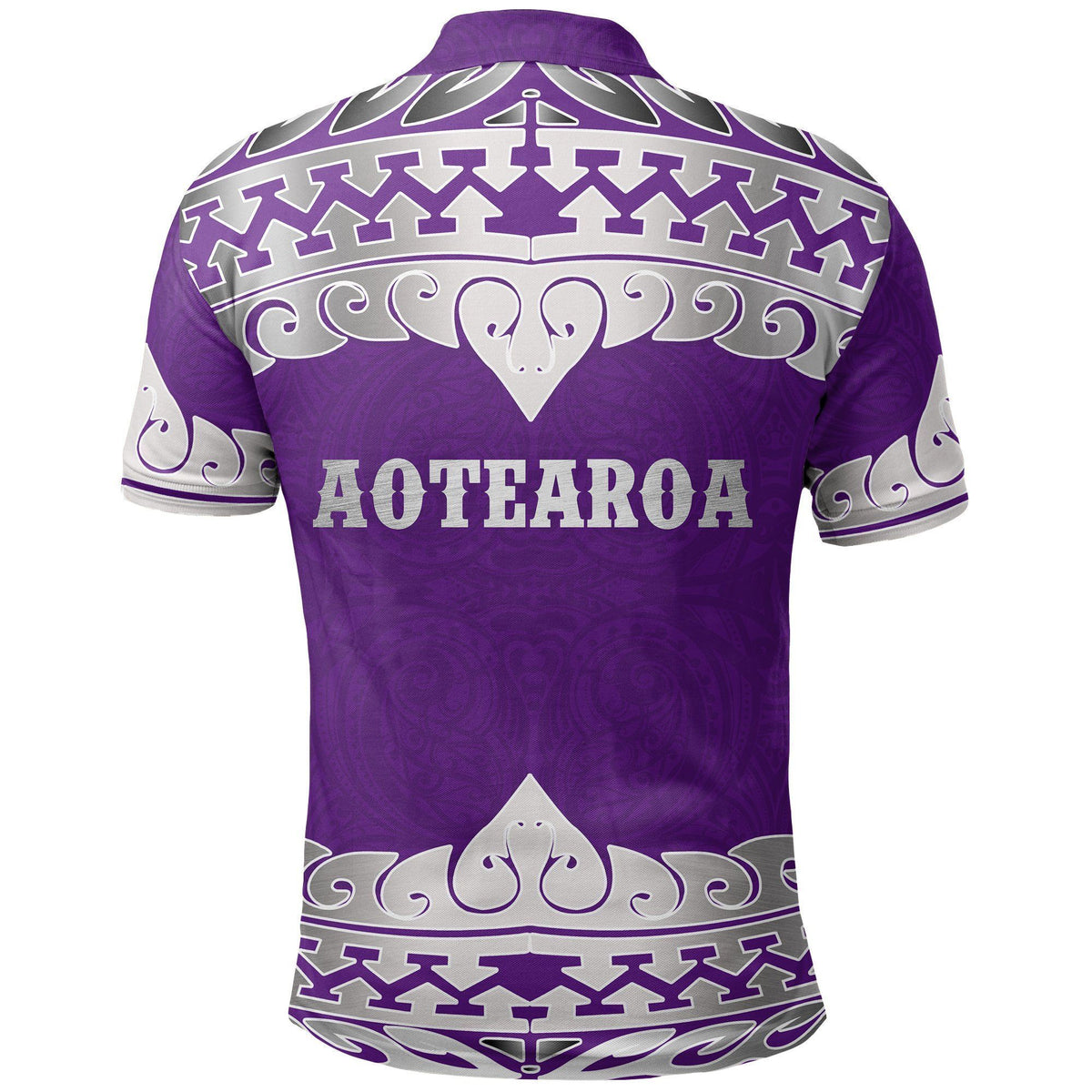 Polynesian Pride Apparel Aotearoa Polo Shirt Koru Heart Purple - Polynesian Pride