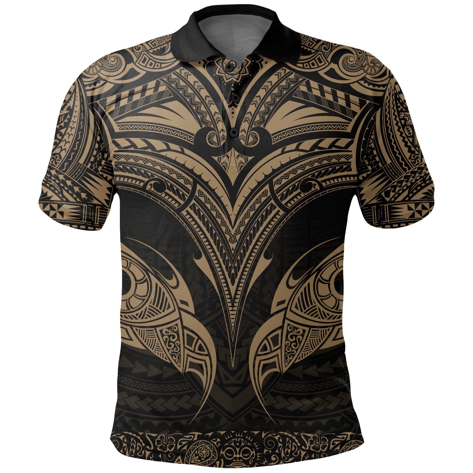Polynesian Pride Apparel New Zealand The Mana Maori Polo Shirt Gold Gold - Polynesian Pride