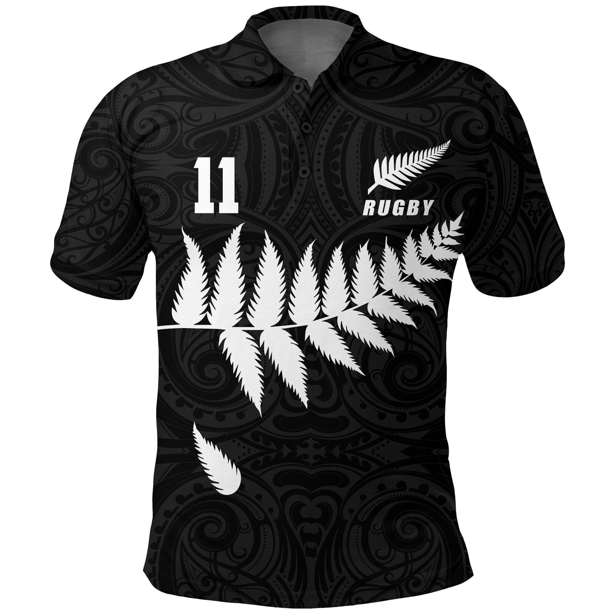 Polynesian Pride Apparel New Zealand Polo Shirt, Legend of Rugby Golf Shirt Unisex Black - Polynesian Pride