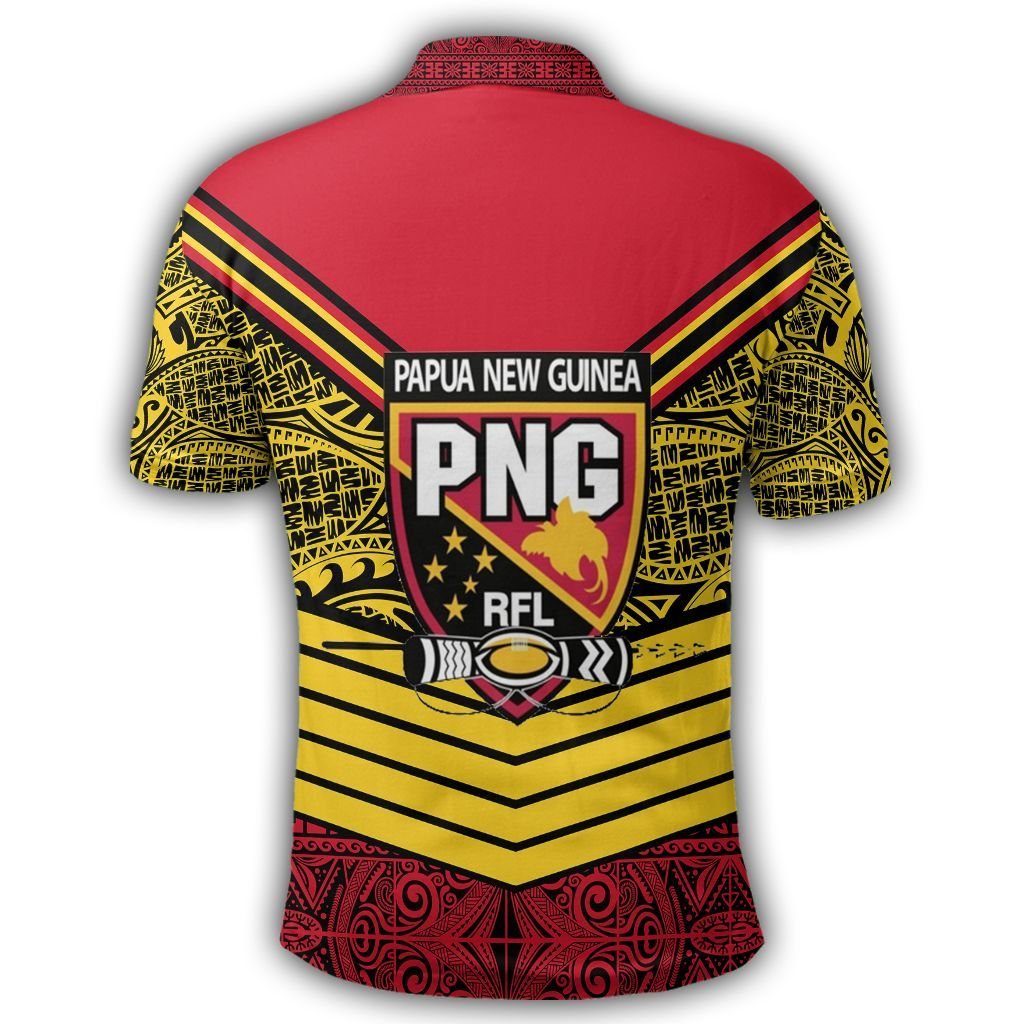 Polynesian Pride Apparel Polo Shirt Papua New Guinea Polo Shirt Tapa Lauhala Rugby Scrum Style - Polynesian Pride