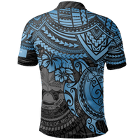 Polynesian Pride Apparel Federated States of Micronesia Polo Shirt Federated States of Micronesia Flag Seal Blue Turtle Hiciscus - Polynesian Pride