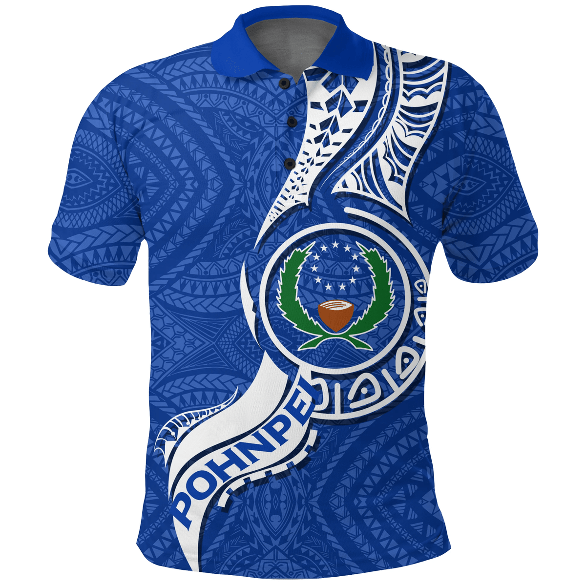 Polynesian Pride Apparel Pohnpei Polo Shirt Micronesia Pride Blue Unisex Blue - Polynesian Pride