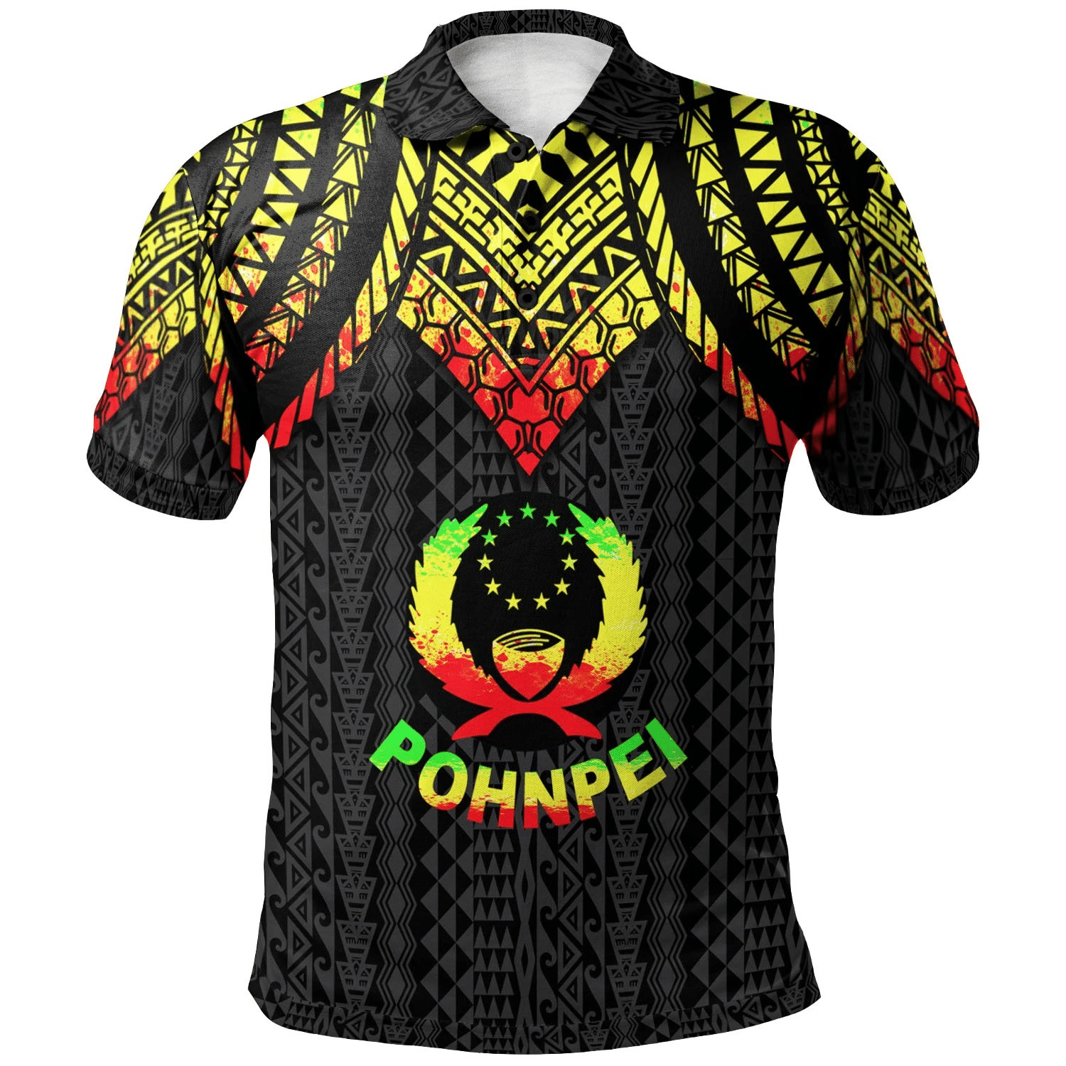 Polynesian Pride Apparel Pohnpei Polo Shirt Polynesian Armor Style Reggae Unisex Reggae - Polynesian Pride