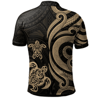 Polynesian Pride Apparel Pohnpei Polynesian Polo Shirt Gold Tentacle Turtle - Polynesian Pride