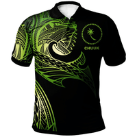 Polynesian Pride Apparel Chuuk Polo Shirt Leader Wolf Is You Gradient Color Unisex Green - Polynesian Pride
