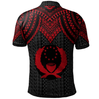 Polynesian Pride Apparel Pohnpei Polo Shirt Polynesian Armor Style Red - Polynesian Pride