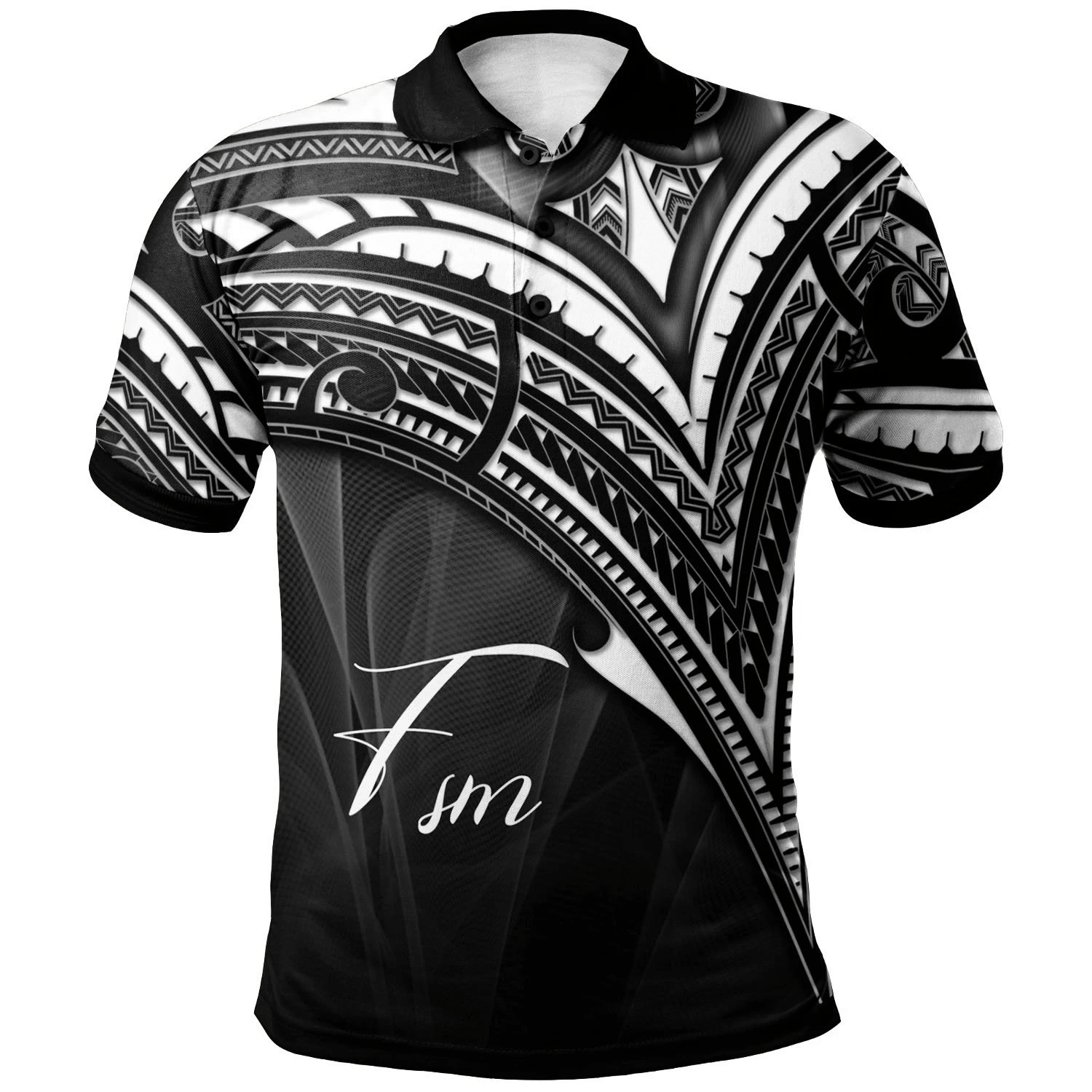 Polynesian Pride Apparel Federated States of Micronesia Polo Shirt Cross Style Unisex Black - Polynesian Pride