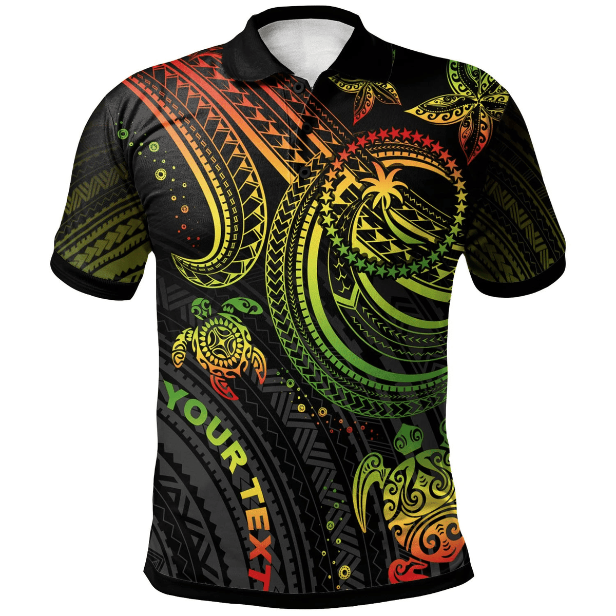 Polynesian Pride Apparel Chuuk Custom Polo Shirt Reggae Turtle Unisex Reggae - Polynesian Pride