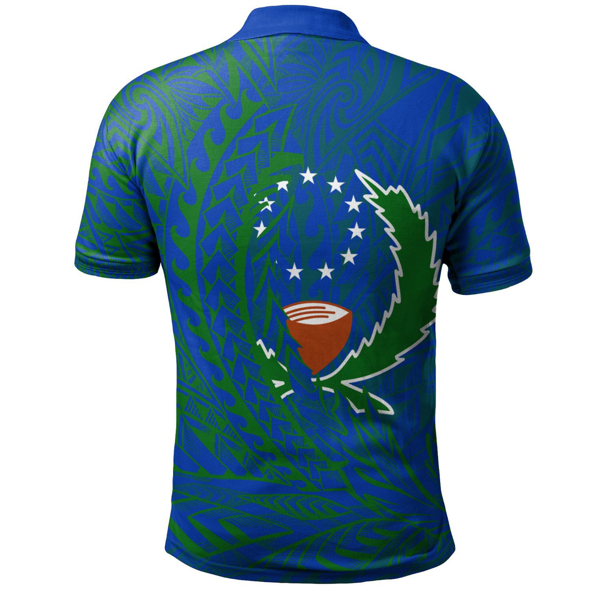 Polynesian Pride Apparel Pohnpei State Polo Shirt Wings Style Flag Color - Polynesian Pride