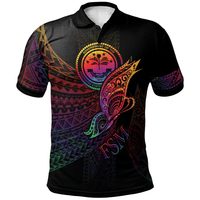 Polynesian Pride Apparel Federated States of Micronesia Polo Shirt Butterfly Polynesian Style Unisex Black - Polynesian Pride